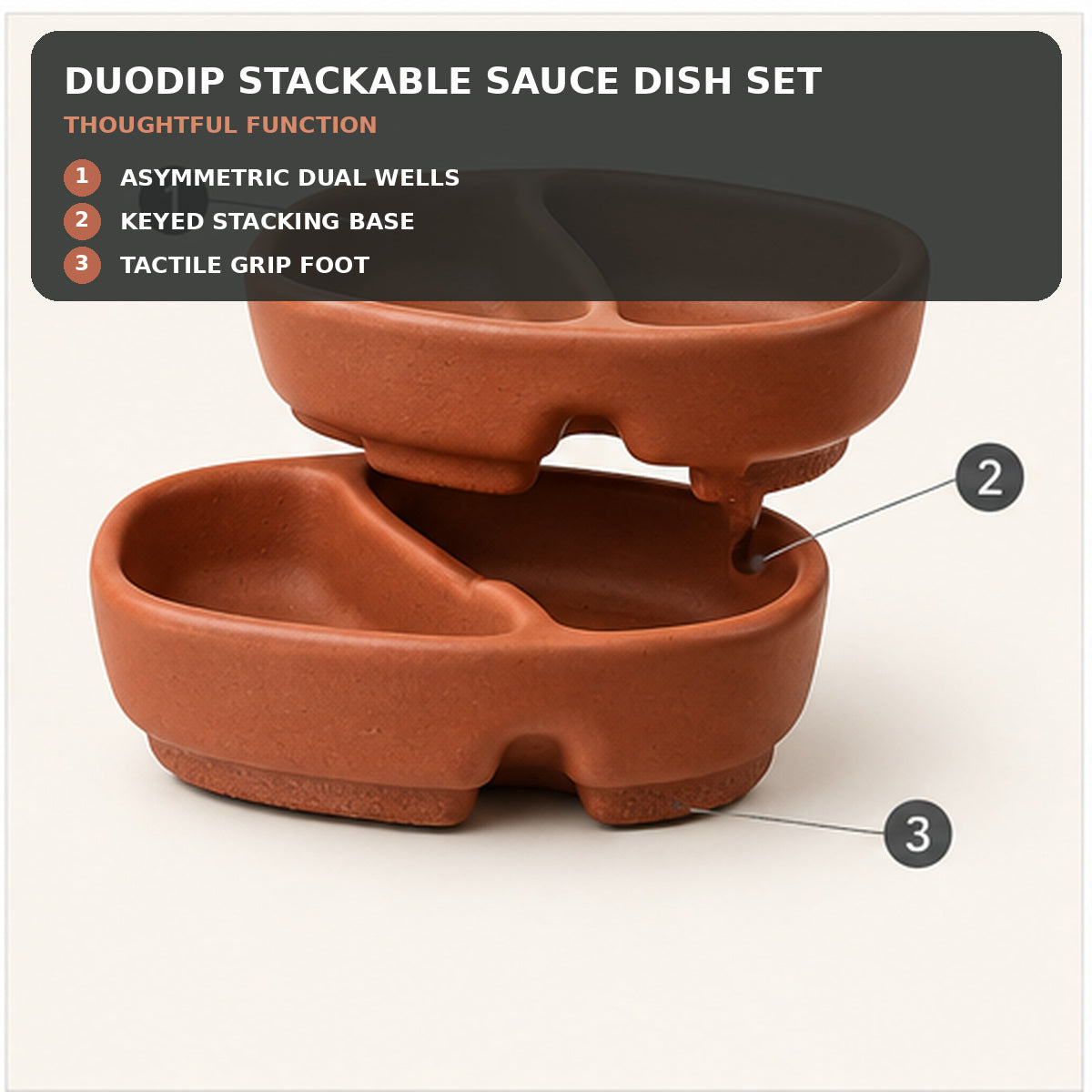 DuoDip Stackable Sauce Dish Set